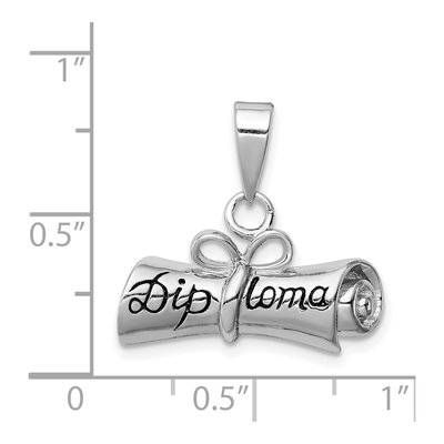 Sterling Silver Rolled-Up Diploma Charm – view 5
