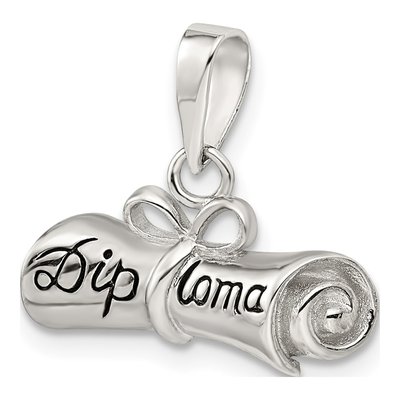Sterling Silver Rolled-Up Diploma Charm – view 6