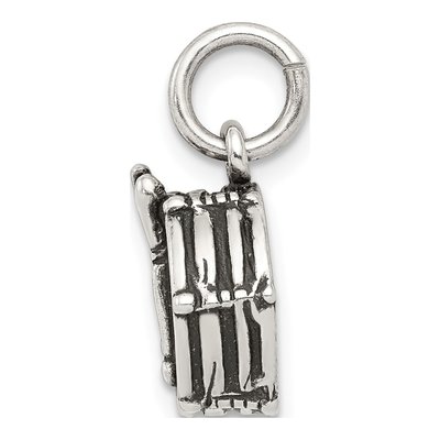 Sterling Silver Antiqued Drum Charm – view 3