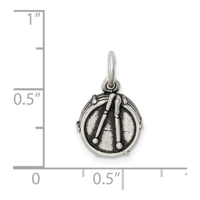 Sterling Silver Antiqued Drum Charm – view 4