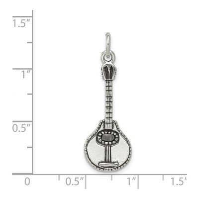 Sterling Silver Antiqued Mandolin Charm – view 5