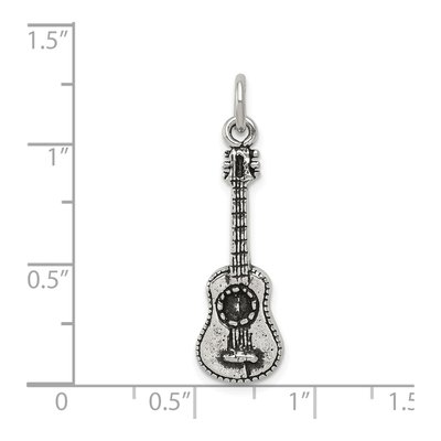 Sterling Silver Antiqued Guitar Pendant – view 5