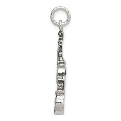 Sterling Silver Antiqued Viola Pendant – view 3