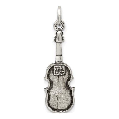 Sterling Silver Antiqued Viola Pendant – view 4