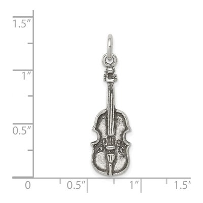 Sterling Silver Antiqued Viola Pendant – view 5