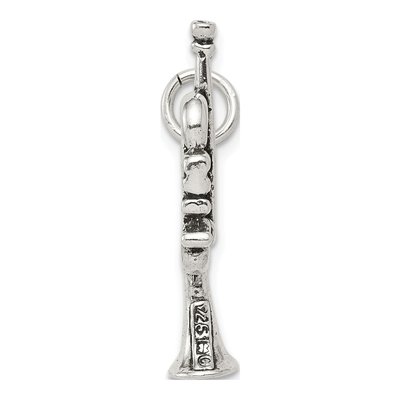 Sterling Silver Antiqued Trumpet Pendant – view 3