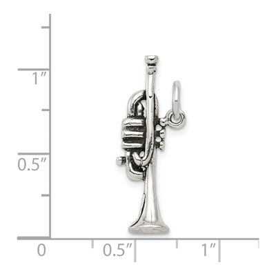 Sterling Silver Antiqued Trumpet Pendant – view 4