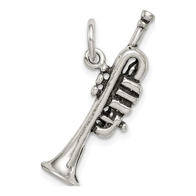 Sterling Silver Antiqued Trumpet Pendant – view 5