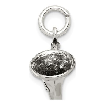 Sterling Silver Antiqued French Horn Charm – view 3