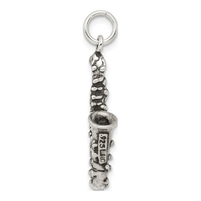 Sterling Silver Antiqued Saxophone Charm – view 3