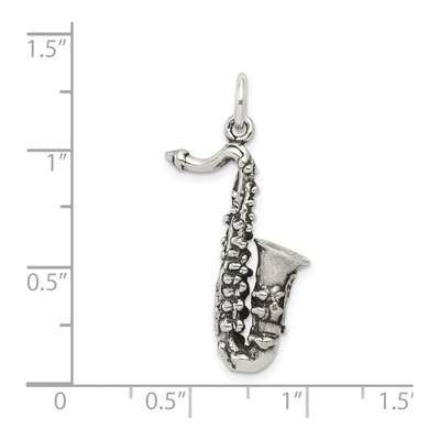 Sterling Silver Antiqued Saxophone Charm – view 4