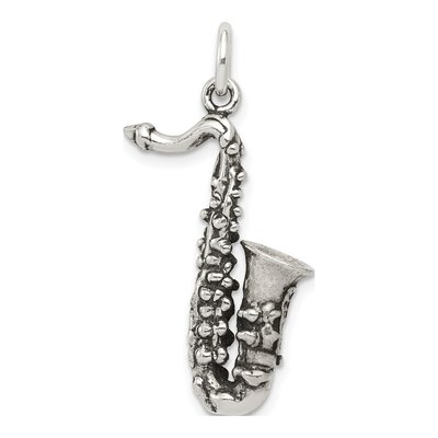 Sterling Silver Antiqued Saxophone Charm