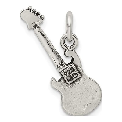 Sterling Silver Antiqued Electric Guitar Charm – view 4