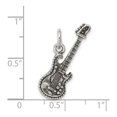 Sterling Silver Antiqued Electric Guitar Charm – view 5