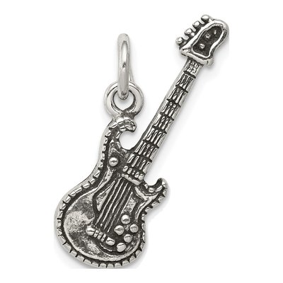 Sterling Silver Antiqued Electric Guitar Charm