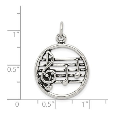 Sterling Silver Antiqued Music Staff Charm – view 5