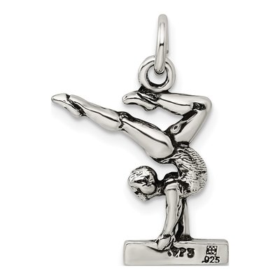Sterling Silver Antiqued Gymnasts Charm – view 4