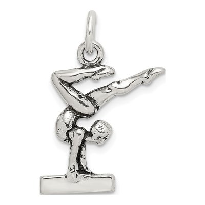 Sterling Silver Antiqued Gymnasts Charm