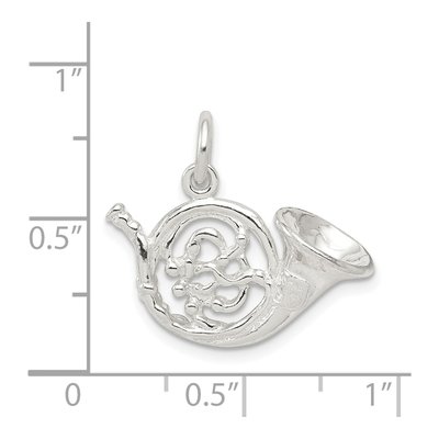 Sterling Silver French Horn Charm | 3D Music Pendant – view 4