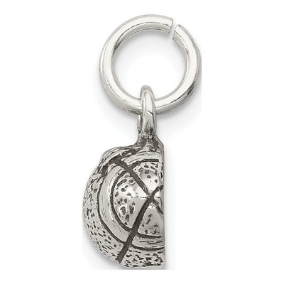 Sterling Silver Antiqued Football Charm – view 3
