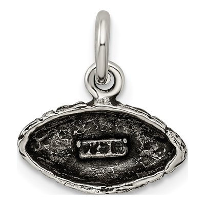 Sterling Silver Antiqued Football Charm – view 4