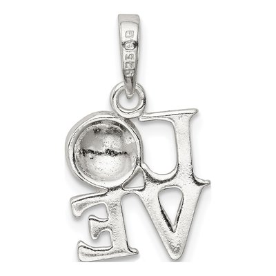 Sterling Silver Enamel Love Soccer Pendant – view 5