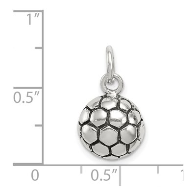 Sterling Silver Antiqued Soccer Ball Charm – view 5