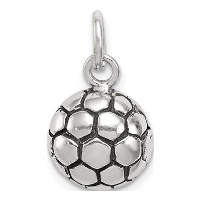Sterling Silver Antiqued Soccer Ball Charm