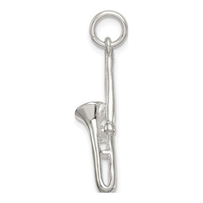 Sterling Silver 3D Trombone Pendant – view 5