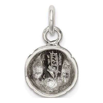 Sterling Silver Antiqued Baseball Charm – view 5