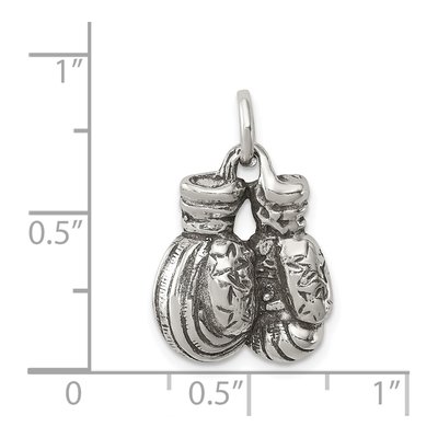 Sterling Silver Antiqued Boxing Gloves Charm – view 4
