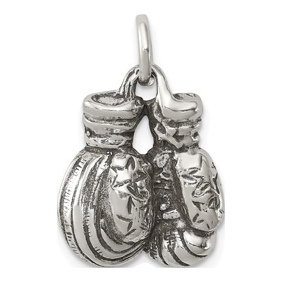 Sterling Silver Antiqued Boxing Gloves Charm
