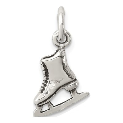 Sterling Silver Antiqued Ice Skate Charm