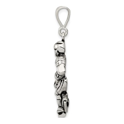 Sterling Silver Antiqued Hockey Player Charm – view 3