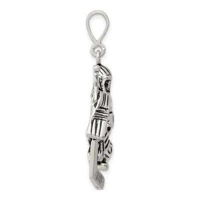 Sterling Silver Antiqued Hockey Player Charm – view 3