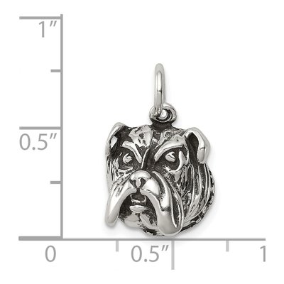 Sterling Silver Antiqued Bull Dog Charm – view 4