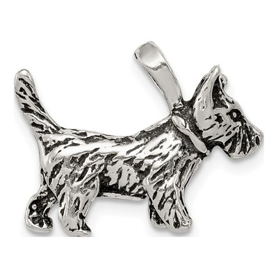 Sterling Silver Antiqued Dog Pendant