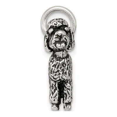 Sterling Silver Antiqued Poodle Pendant – view 3
