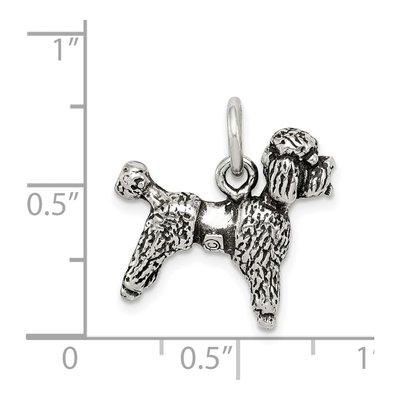 Sterling Silver Antiqued Poodle Pendant – view 4