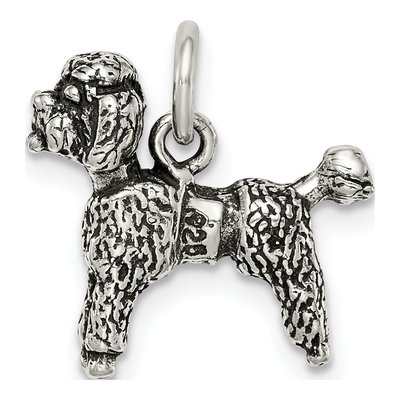 Sterling Silver Antiqued Poodle Pendant – view 5