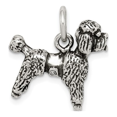 Sterling Silver Antiqued Poodle Pendant