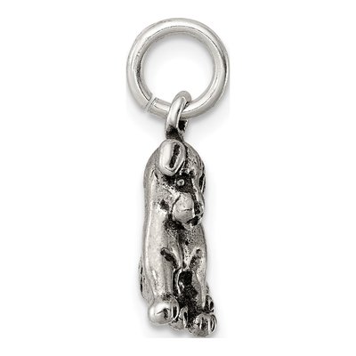 Sterling Silver Antiqued Dog Charm – view 3