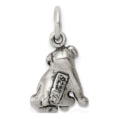 Sterling Silver Antiqued Dog Charm – view 5