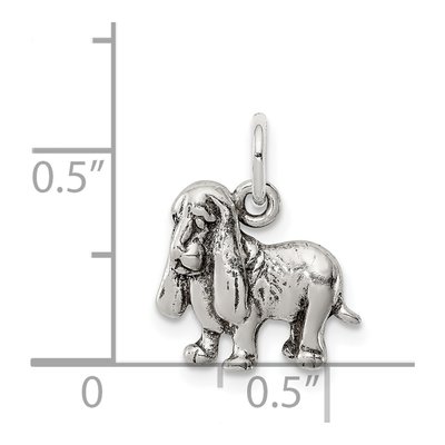 Sterling Silver Antiqued Basset Hound Charm – view 4