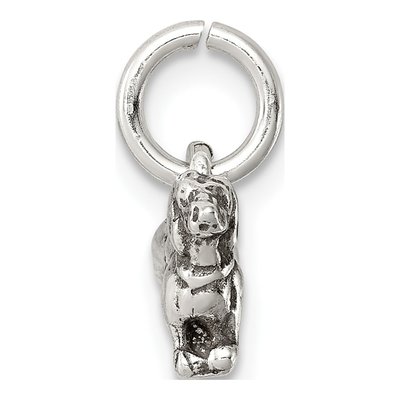 Sterling Silver Antiqued 3-D Dog Charm – view 3