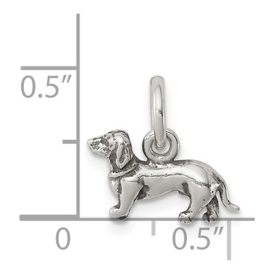 Sterling Silver Antiqued 3-D Dog Charm – view 4