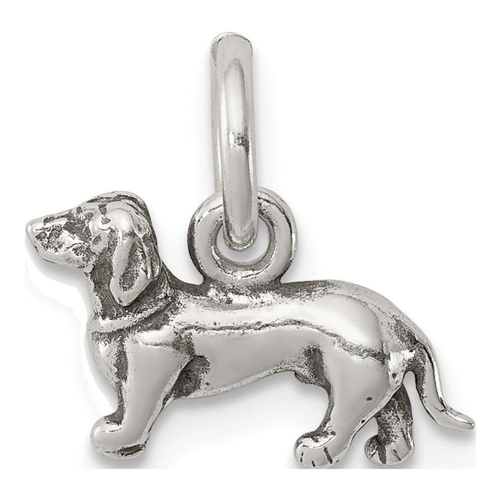 Sterling Silver Antiqued 3-D Dog Charm