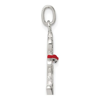 Sterling Silver Black Enameled Cat Charm – view 3