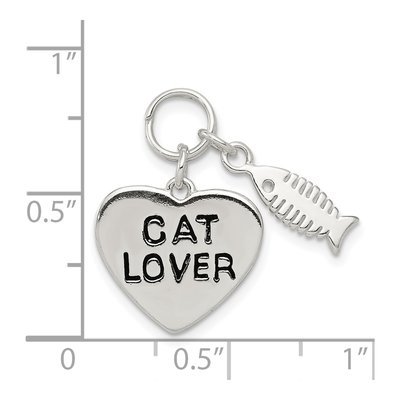 Sterling Silver Cat Lover Pendant – view 4
