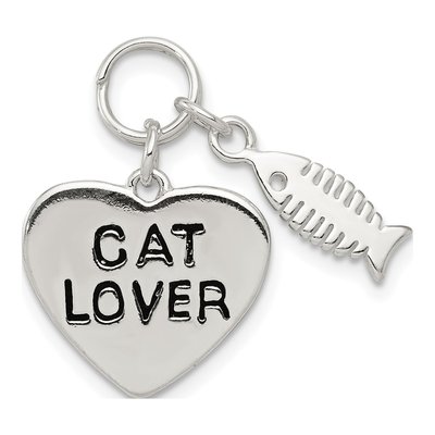Sterling Silver Cat Lover Pendant